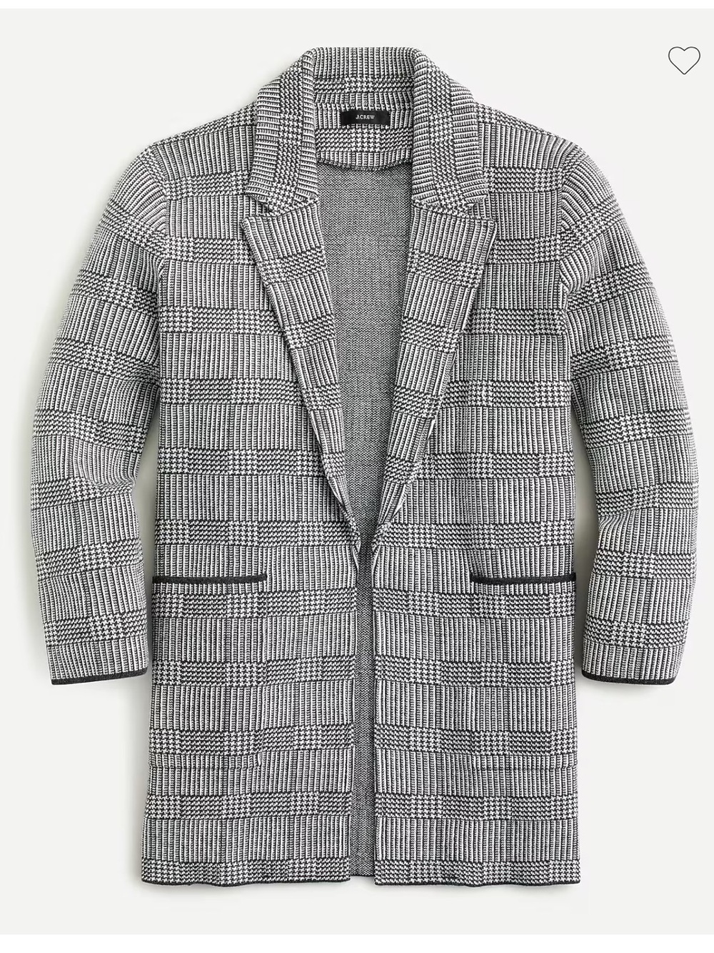 J. crew Sophie open-front sweater-blazer in glen plaid